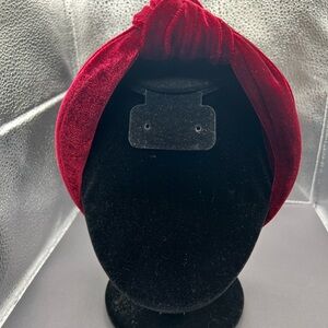 Lele Sardoughi Burgundy Velvet Knotted Headband-New in Original Packaging